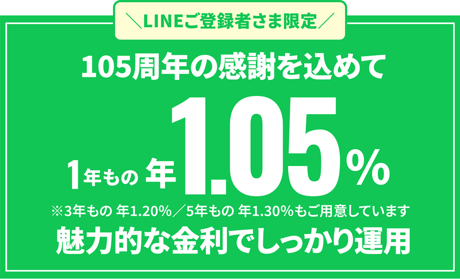 105周年記念 特別金利スーパー定期預金